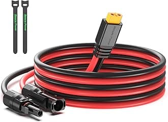 Bateria Power Solar - XT60充電延長ケーブル 12AWG 2フィート ソーラーコネクター XT60アダプターケーブル ソーラーパネルからLiFePO4バッテリーRVポータブル発電所ソーラー発電機用