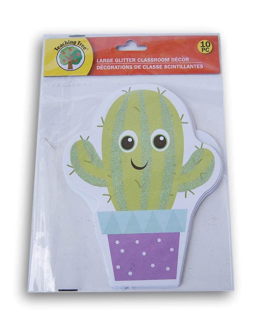 Glitter Cactus Classroom Decor Embossed Paper Cut-Outs - 10 Count
