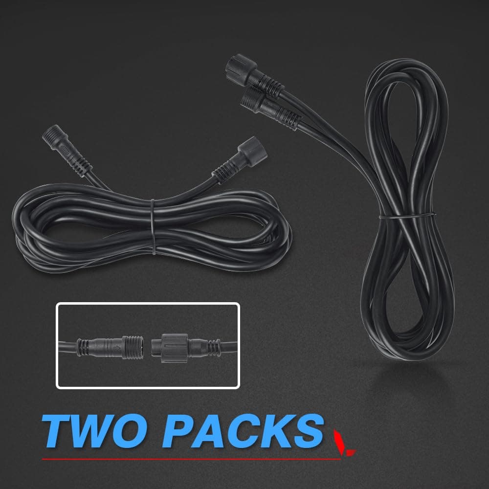 MICTUNING 10FT 5Pin Extension Wire Cable Cord for C1 C2 Q1 Series RGBW LED Rock Lights V1 Wheel Ring Lights (2 Pack)
