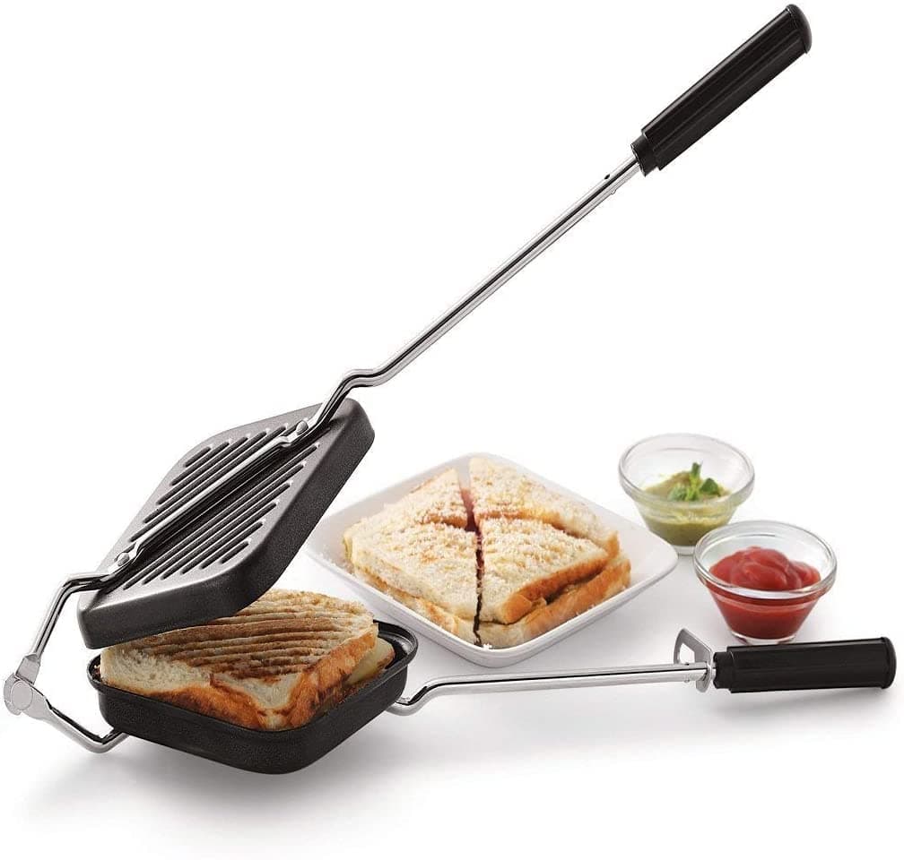 Multifunction Double Sided Sandwich Maker Grill With Hand Toaster, Gas Operated