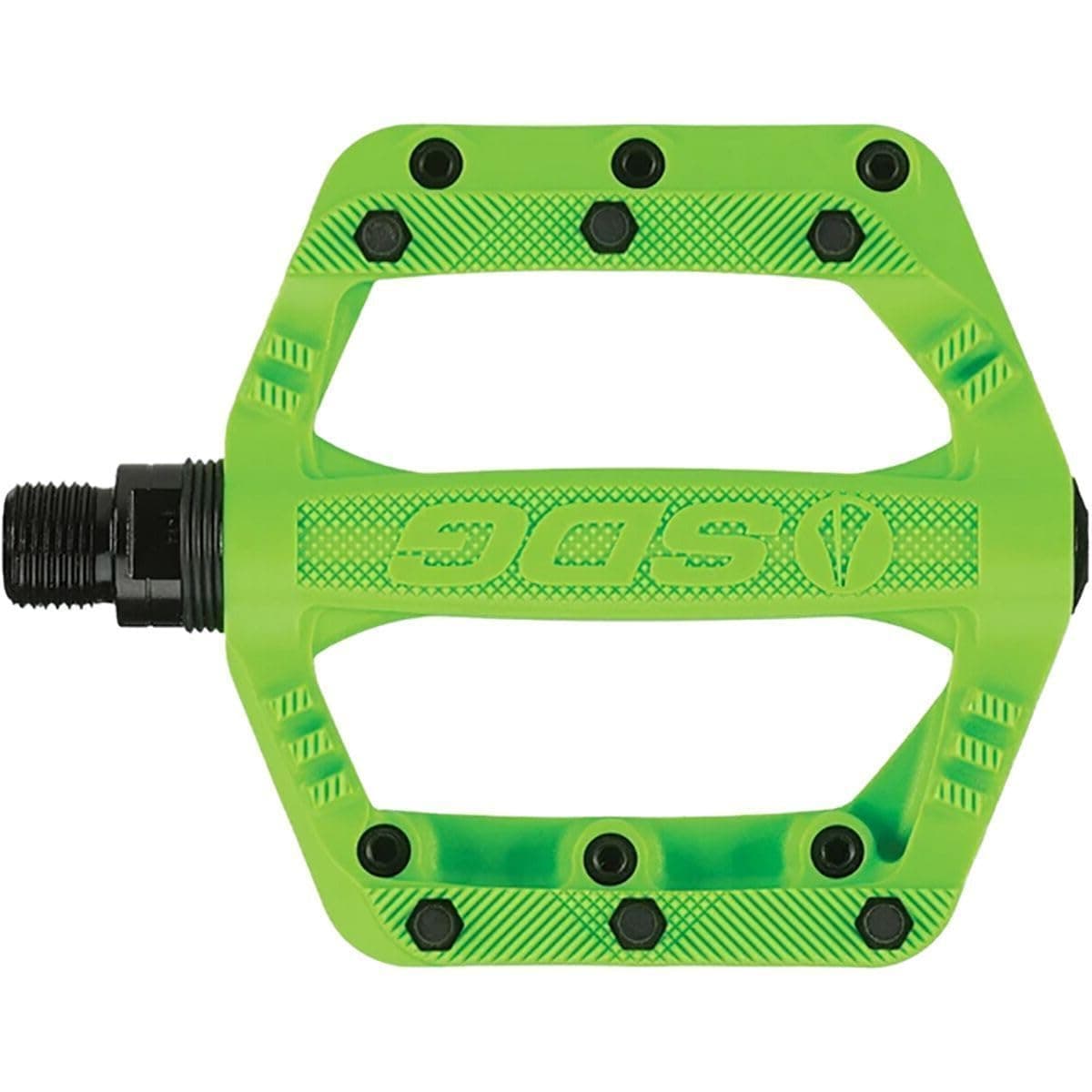 SDG Components, Slater, Platform Pedals, Body: Nylon, Spindle: Cr-Mo, 9/16'', Green, Pair