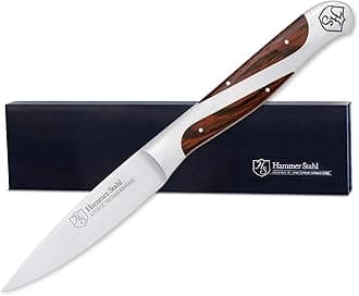 HS-6303 Paring Knife German X50CrMoV15 Steel with Pakkawood Handle, 3.5", Stainless