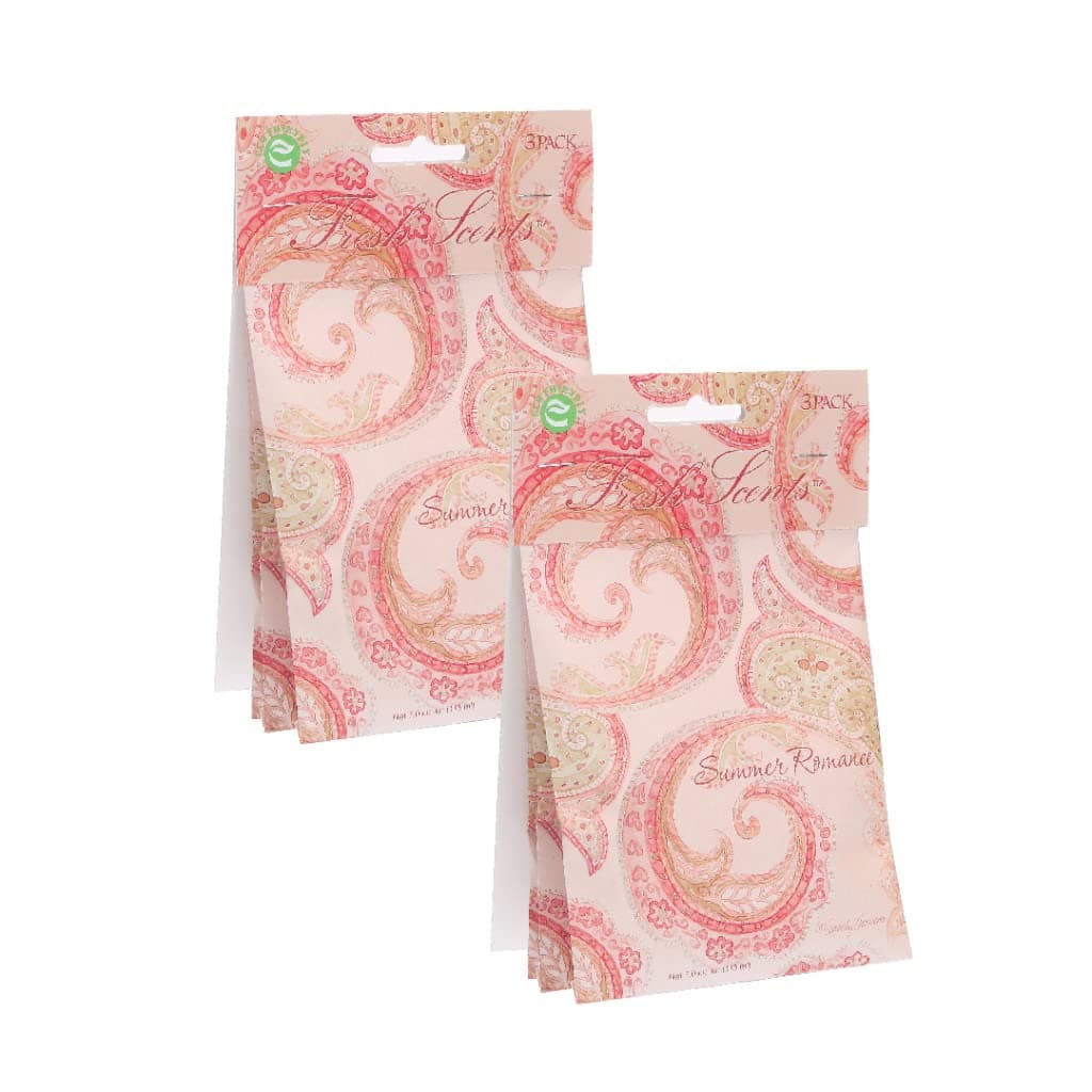 Willowbrook | Fresh Scent Scented Sachet Packets | Summer Romance | Drawer, Closet, Car Air Freshener Bags | 6 Pack | Long Lasting Home Fragrance