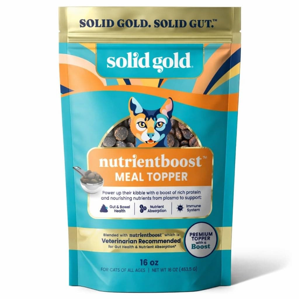 NutrientBoost™ Cat Food Toppers for Cats - High Protein Meal Topper & Crunchy Cat Treats for Indoor Cats w/Vitamins, Minerals & Amino Acids for Gut Health & Immune Support - All Ages - 1lb