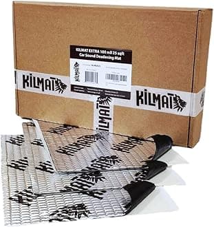 KILMAT Extra 100 mil (2.5 mm) 25 sqft (2.4 sqm) Car Sound Deadening Mat, Butyl Automotive Sound Deadener, Audio Noise Insulation and dampening