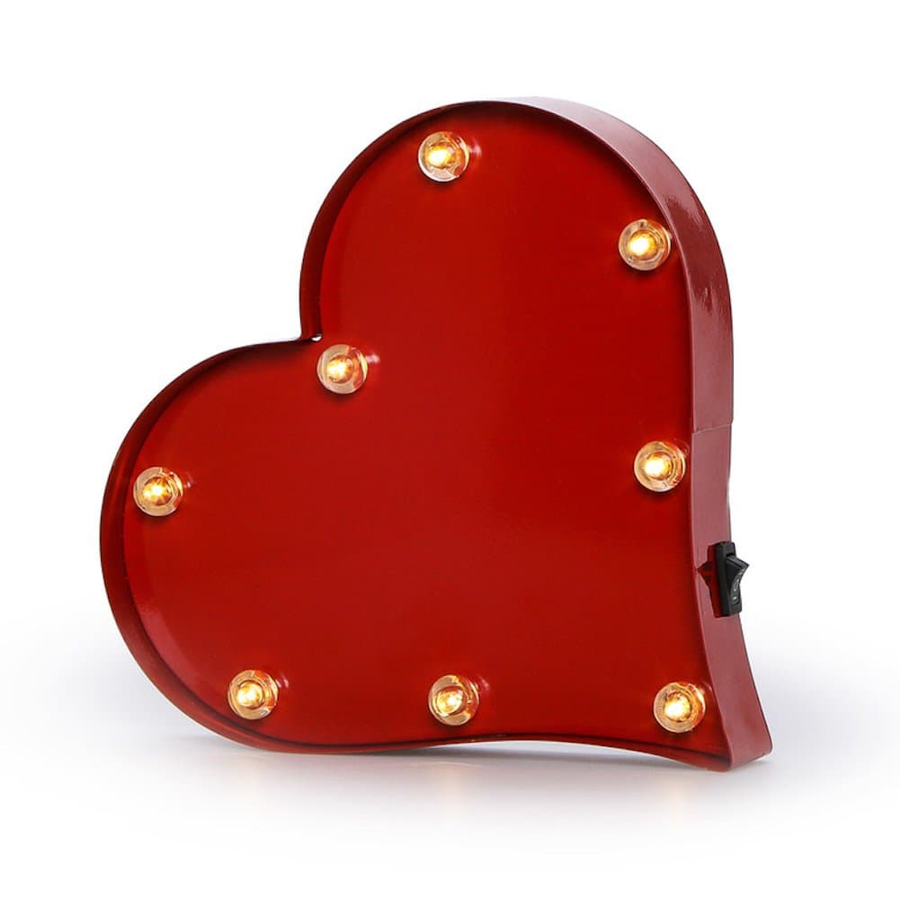 Metal LED Lighted Heart Marquee Sign