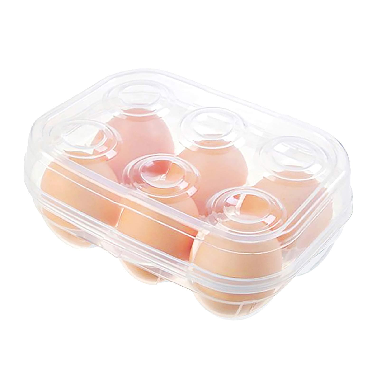 Clear Egg Storage Box Delicate 6 Girds Egg Dispenser Holder Case Refrigerator Crisper Camping Picnic Travel Portable Egg Carriage,Clear1