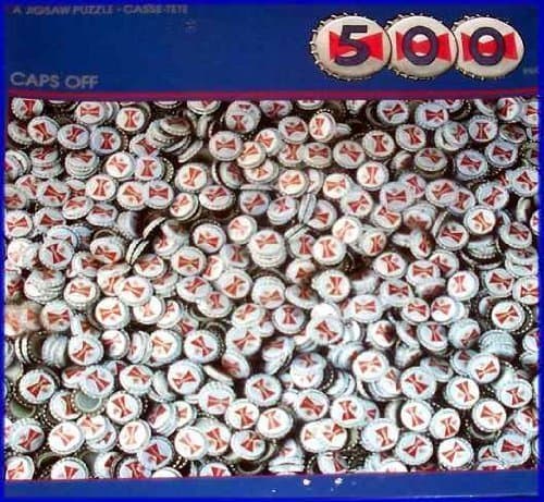 500 Piece Budweiser Jigsaw Puzzle - "Caps Off"