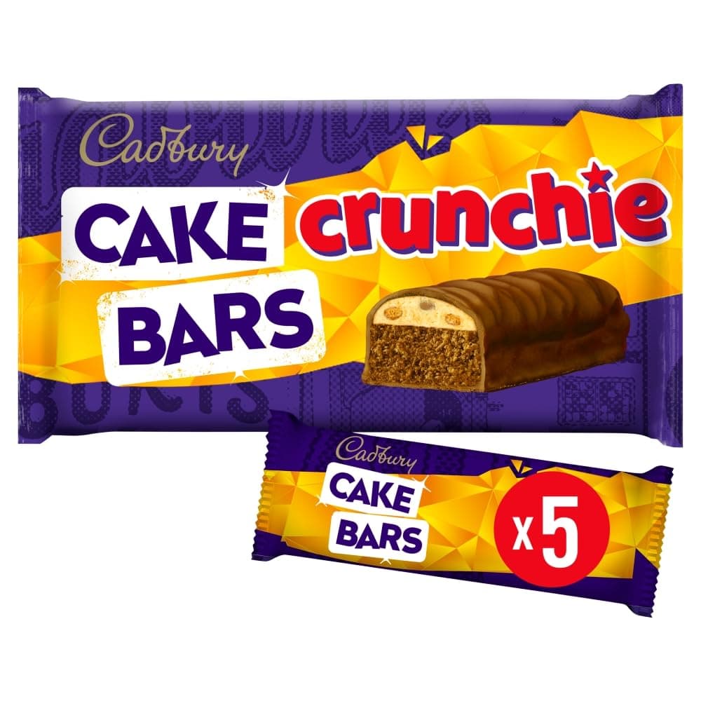 Milk Chocolate Crunchie Cake Bars, 5 Individually Wrapped Bars (Pack of 1)