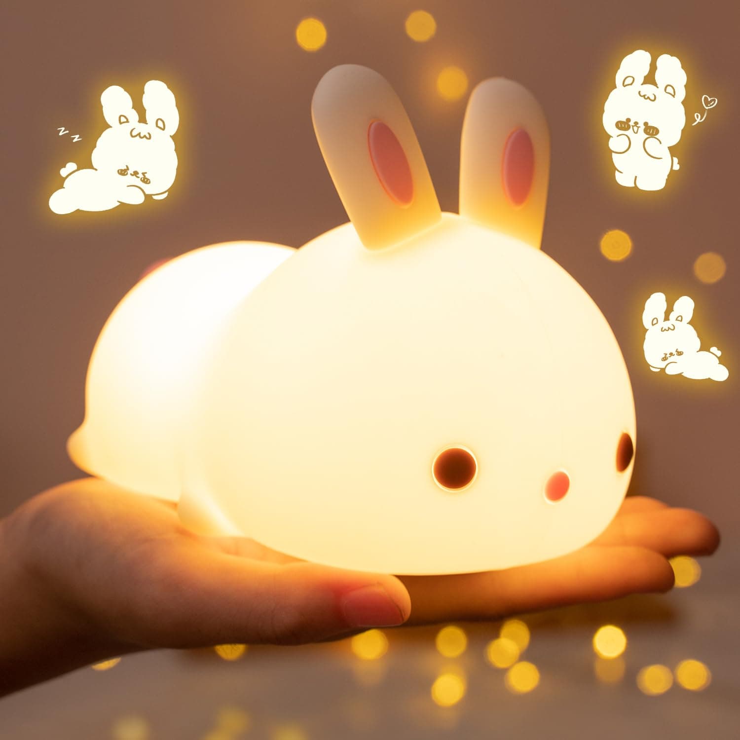 One Fire Cute Bunny Kids Night Light