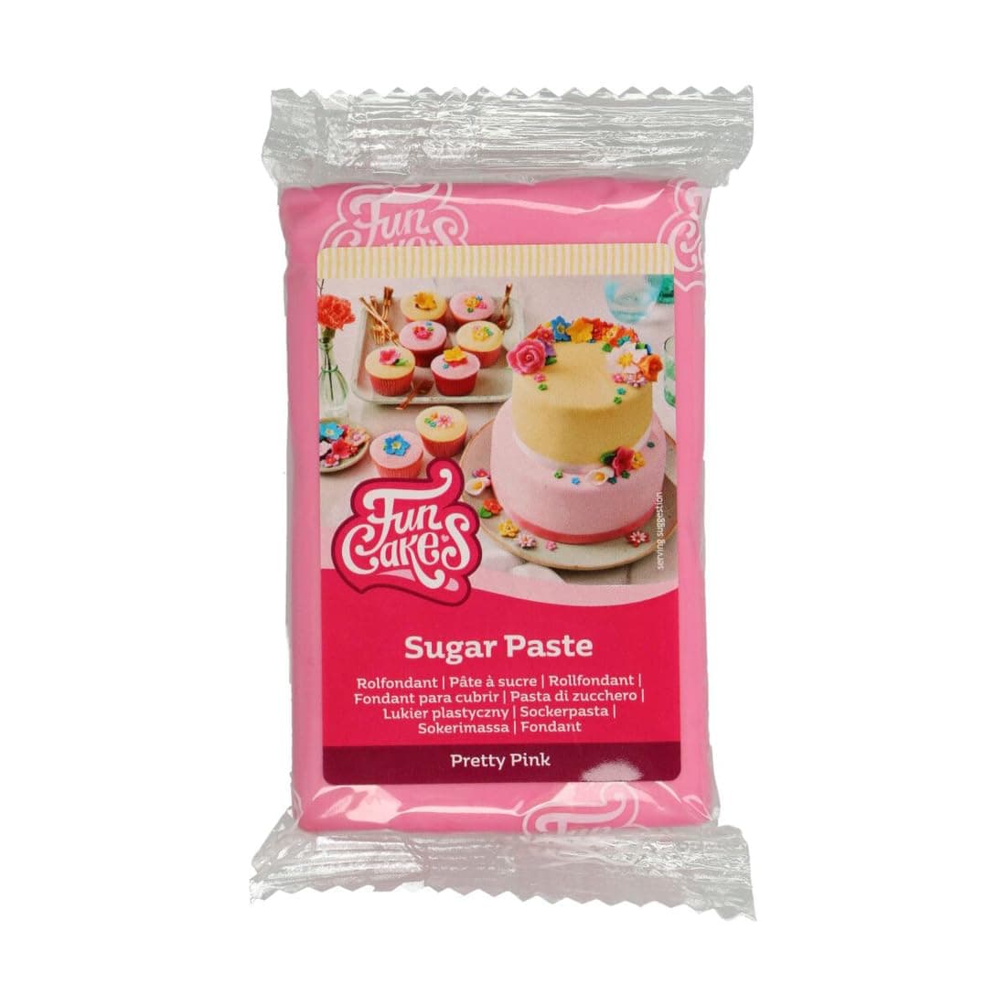FunCakes Sugar Paste Pretty Pink, Easy to Use, Smooth, Flexible, Soft and Pliable, Perfect for Cake Decorating, Halal, Kosher and Gluten Free, 250 g
