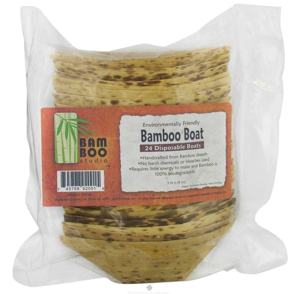 Bamboo Studio 3.14-Inch Bamboo Boat, 1 -Ounce, Pack of 24, Natural Color