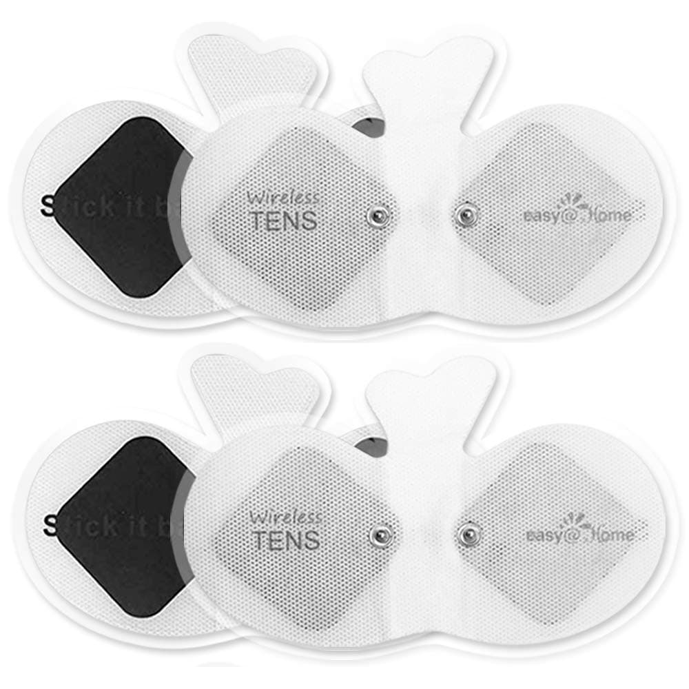 Easy@home Wireless Tens Unit Self Stick Carbon Electrode Pads, 4 Pack 6.5" x 3" Reusable Pads- Non Irritating Design ETP015