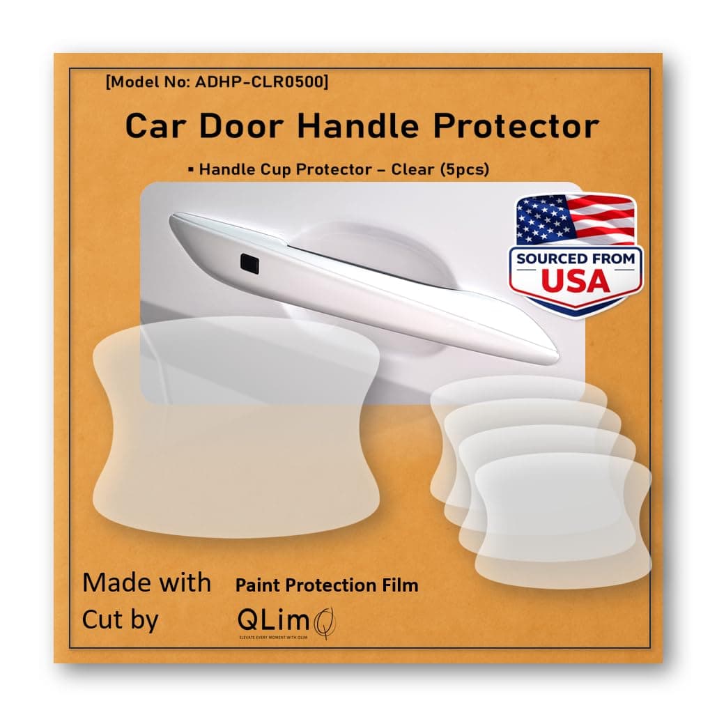 [3M]-5pcs Customized Car Door Handle Cup Protector Made with 3M Paint Protection Film, Sticker/Guard, Clear(Transparent), Anti Scratch, Universal Fit for Most Cars (Clear/5pcs)