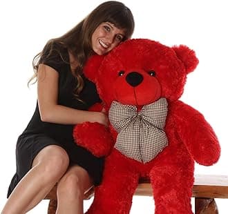 BHAGWATI Red Teddy Bear Plush Stuffed Animals Soft Toys, Huggable Teddy Bear, Birthday Gift for Boys, Girls, Wife, Girlfriend, Women, Kids Valentine's Christmas Gift (2 Feet, Red)