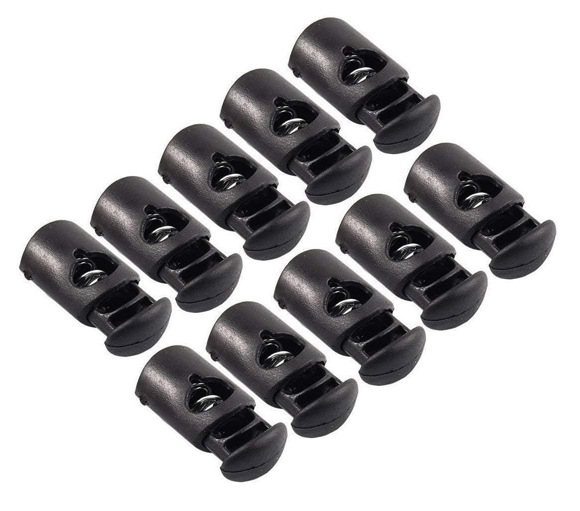 - Drawstring Stopper Cord Lock, Black Plastic Toggle Stopper- for Shoelace, Paracord, Drawstrings, Bags, Clothing Strings