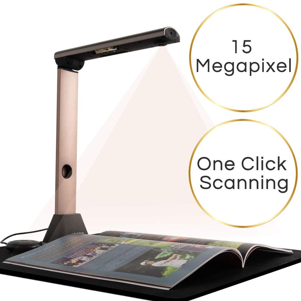 iCODIS X7 Book & Document Scanner, 15MP High Definition Portable Document Camera, Auto-Flatten & Deskew, Capture Size A3, Multi-Language OCR, USB, SDK & Twain for Office and Education Presentation