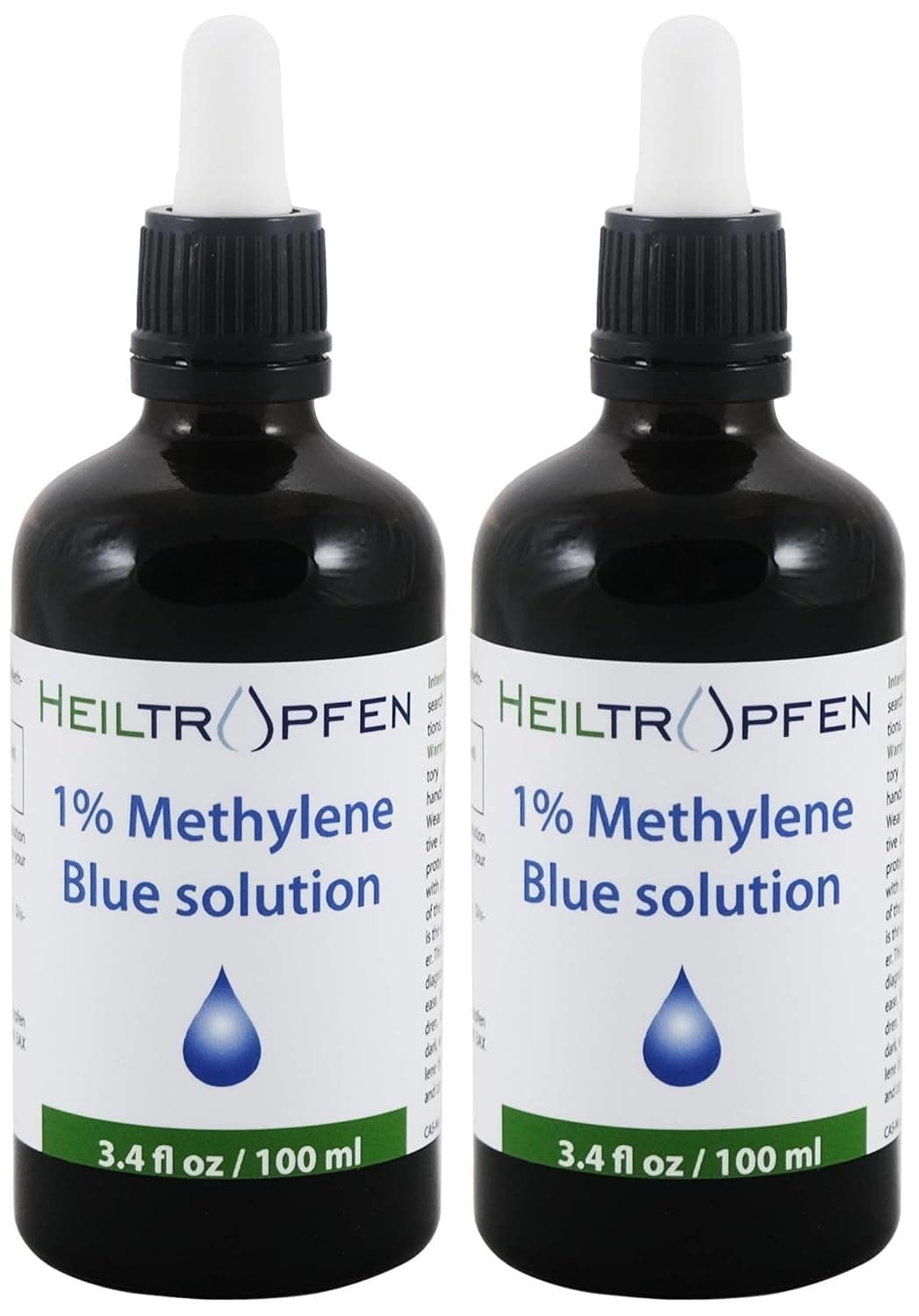 Methylene Blue 1% Solution – 2 Pack (2×100 ml / 3.4 fl oz) | Ultra High Purity | USP Pharma Grade | Third-Party Tested | Formaldehyde-Free | Glass Bottles