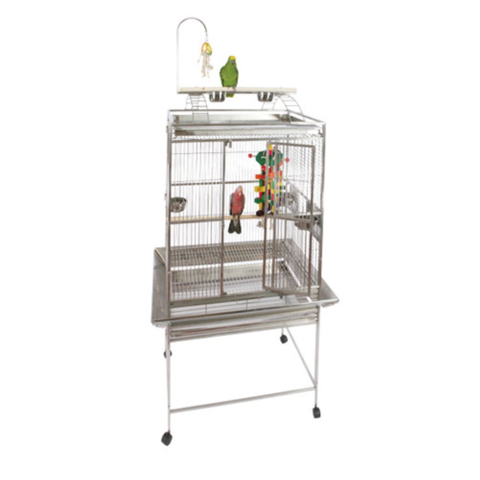 A&E Cage 8003223 White Play Top Bird Cage with 5/8" Bar Spacing, 32" x 23"