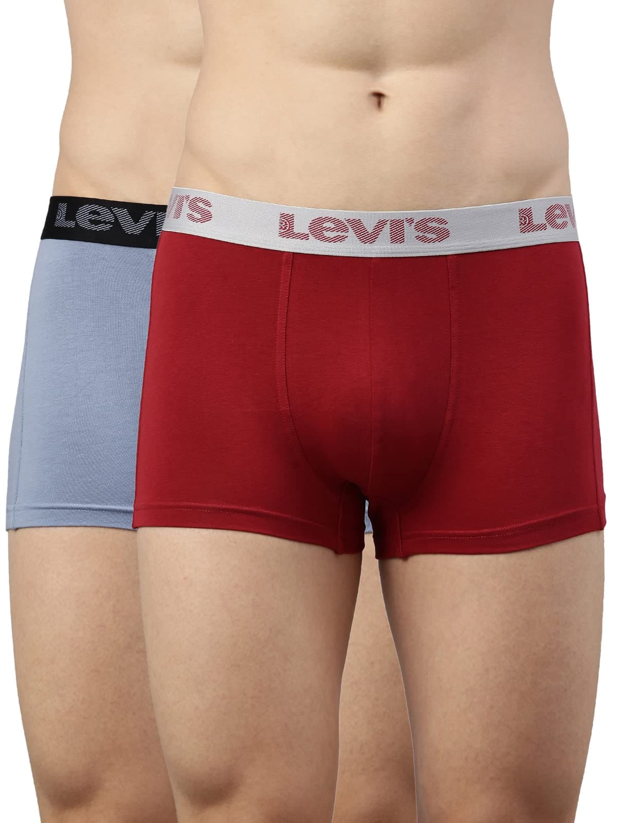067 Men's Cotton Solid Trunk - Mid Rise, Outer Elastic Waistband (Pack of 2)