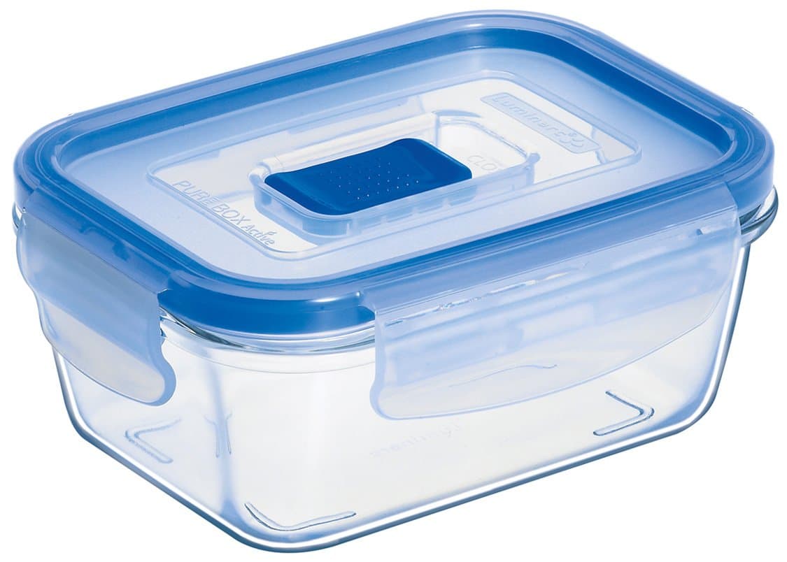 Arc International Pure Box Active Food Rectangle 1.6-Cup Lid, Storage Container Set, 1, Clear