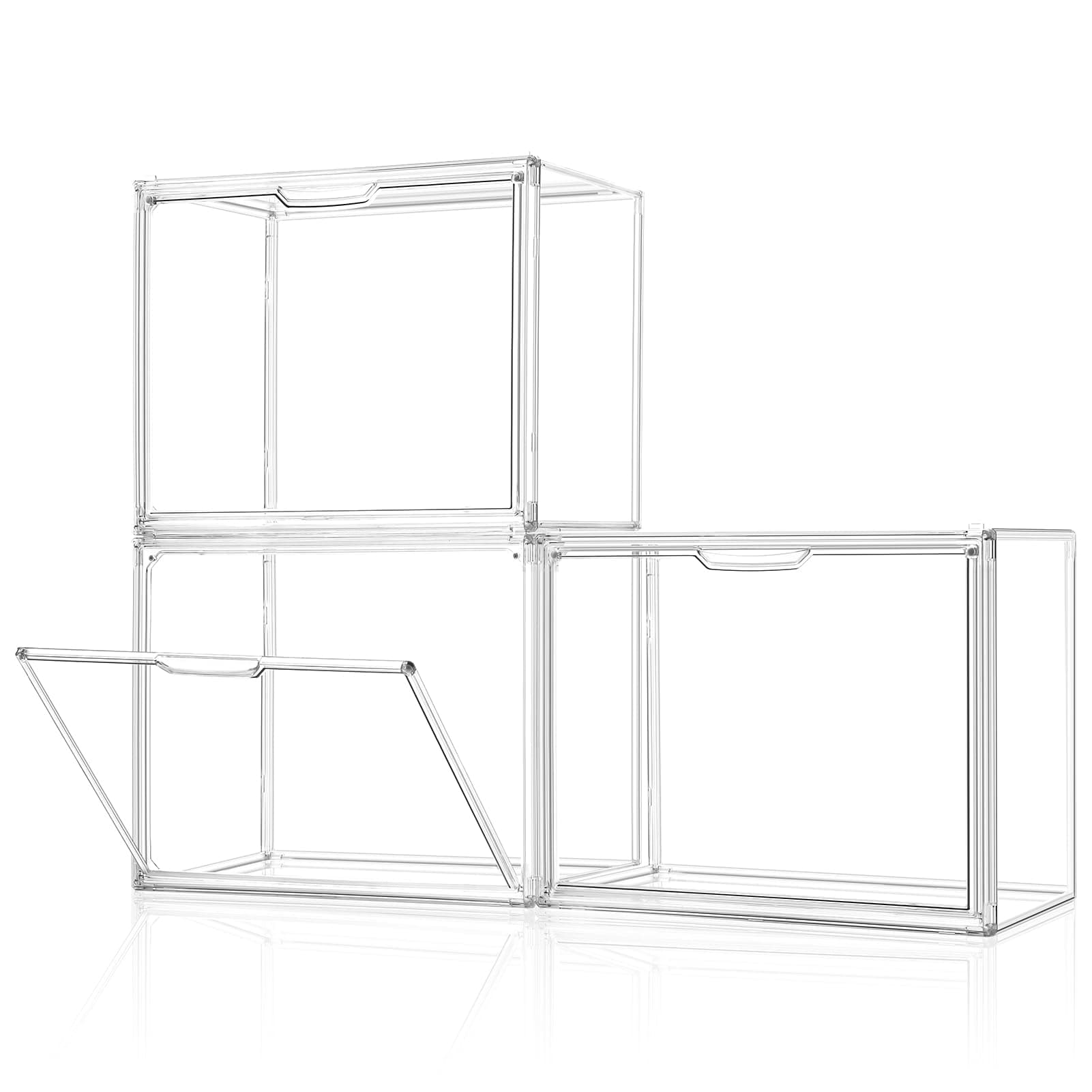 3Pack Clear Plastic Handbag Storage Organizer for Closet, Acrylic Display Case for Handbag and Purse, Book, Toys Organization and Display