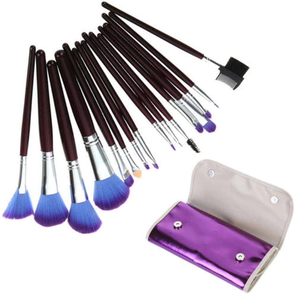 16pc Professional Cosmetic Makeup Make up Brush Brushes Set Kit With Purple Bag Case (Pouch B)