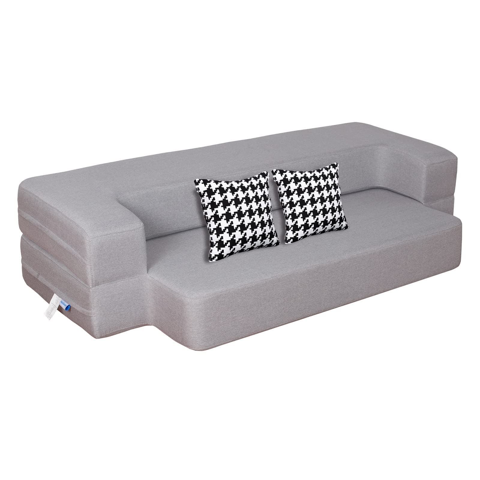 Folding Sofa Bed 75" W x 30" D x 20" H with 2 Pillows Fold Out Couch Futon Memory Foam Couch Sleeper Sofa Chair Bed for Guest Bed Mattress, Twin Size, Light Grey