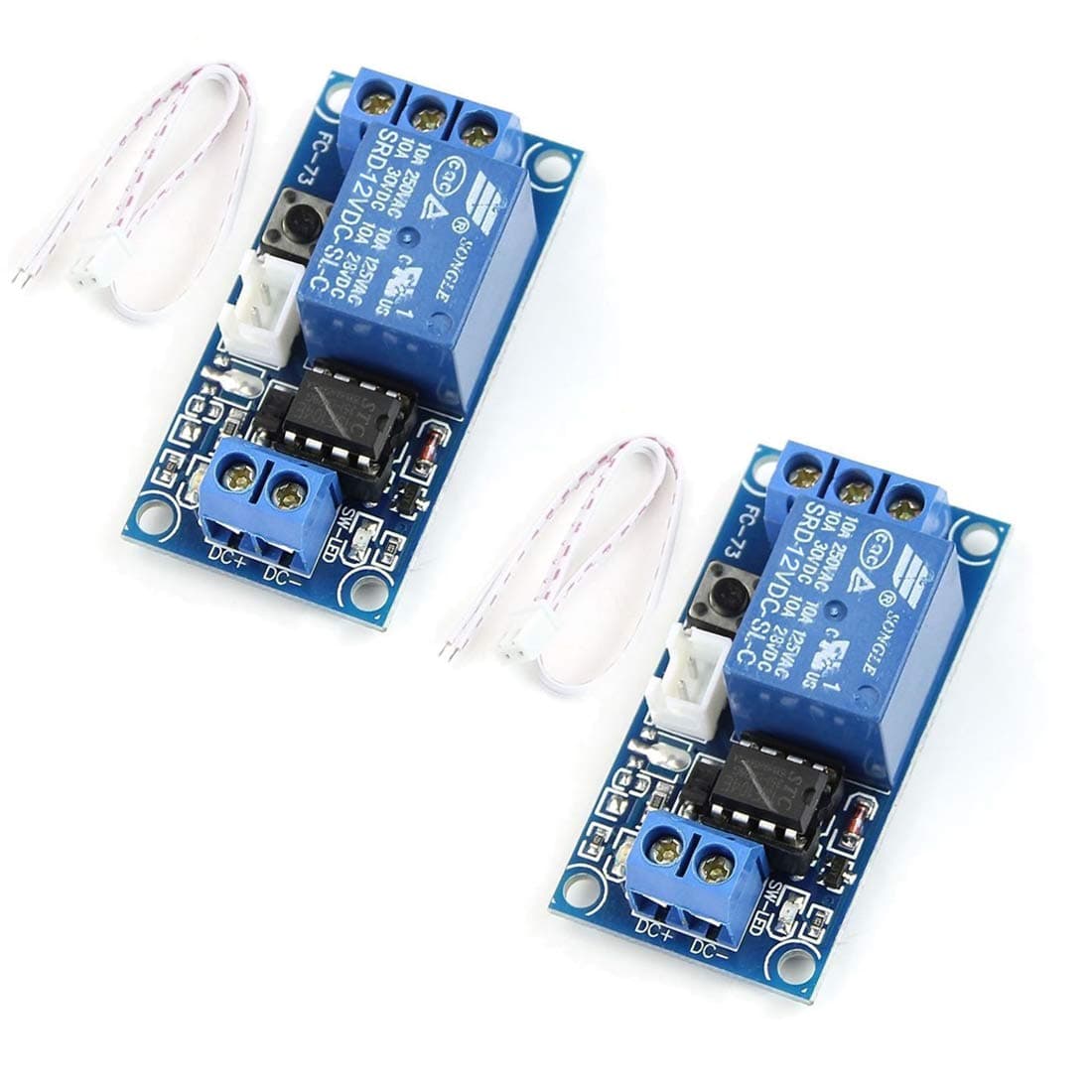 HiLetgo 2pcs 12V Single Bistable Self-Locking Relay Module Push to Start and Stop