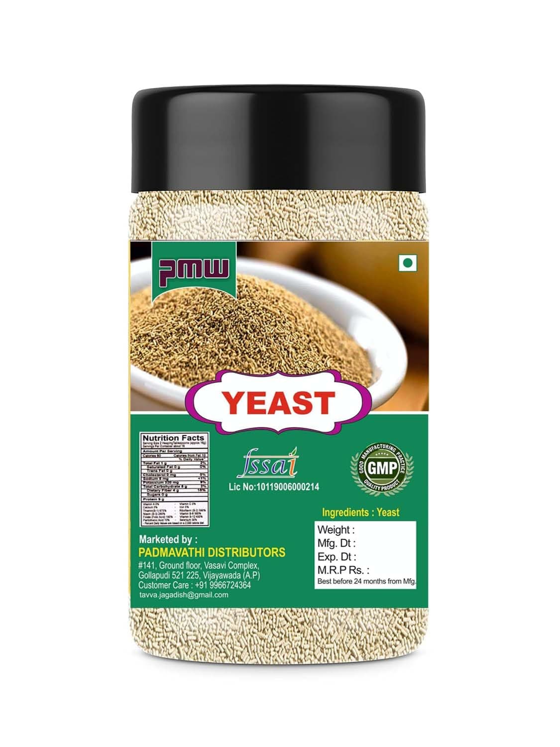 Pmw - Export Quality - Instant Dry Yeast - New Jar Pack - Active Dry Yeast - Multiple Variations (100 Grams)
