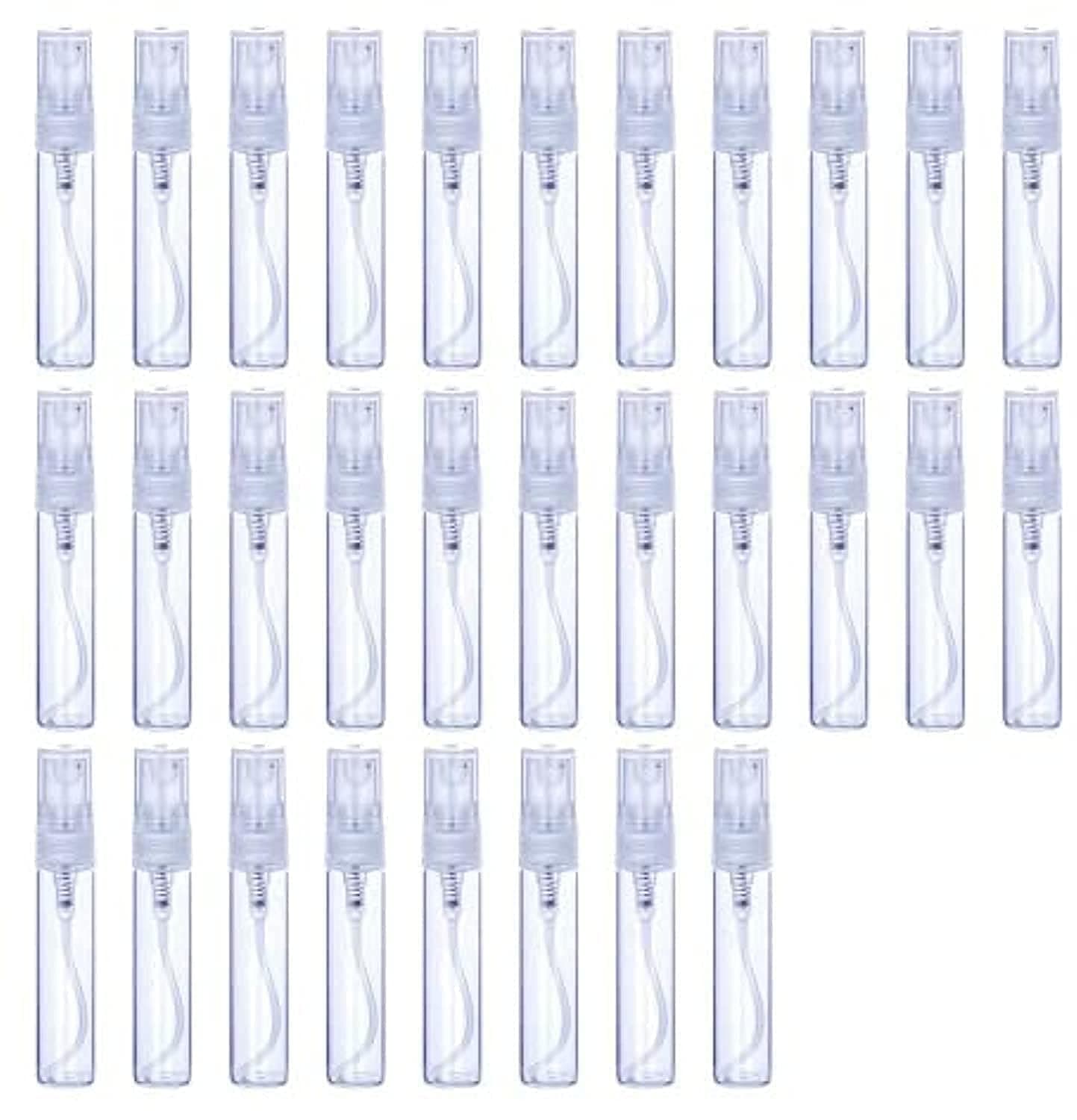 30Pcs 5ml Portable Mini Refillable Clear Glass Empty Sprayer Perfume Bottles Cosmetic Atomizers Spray Bottle Container for Travel Party Must Makeup Tool (30Pcs 5ml Glass Perfume Bottles)