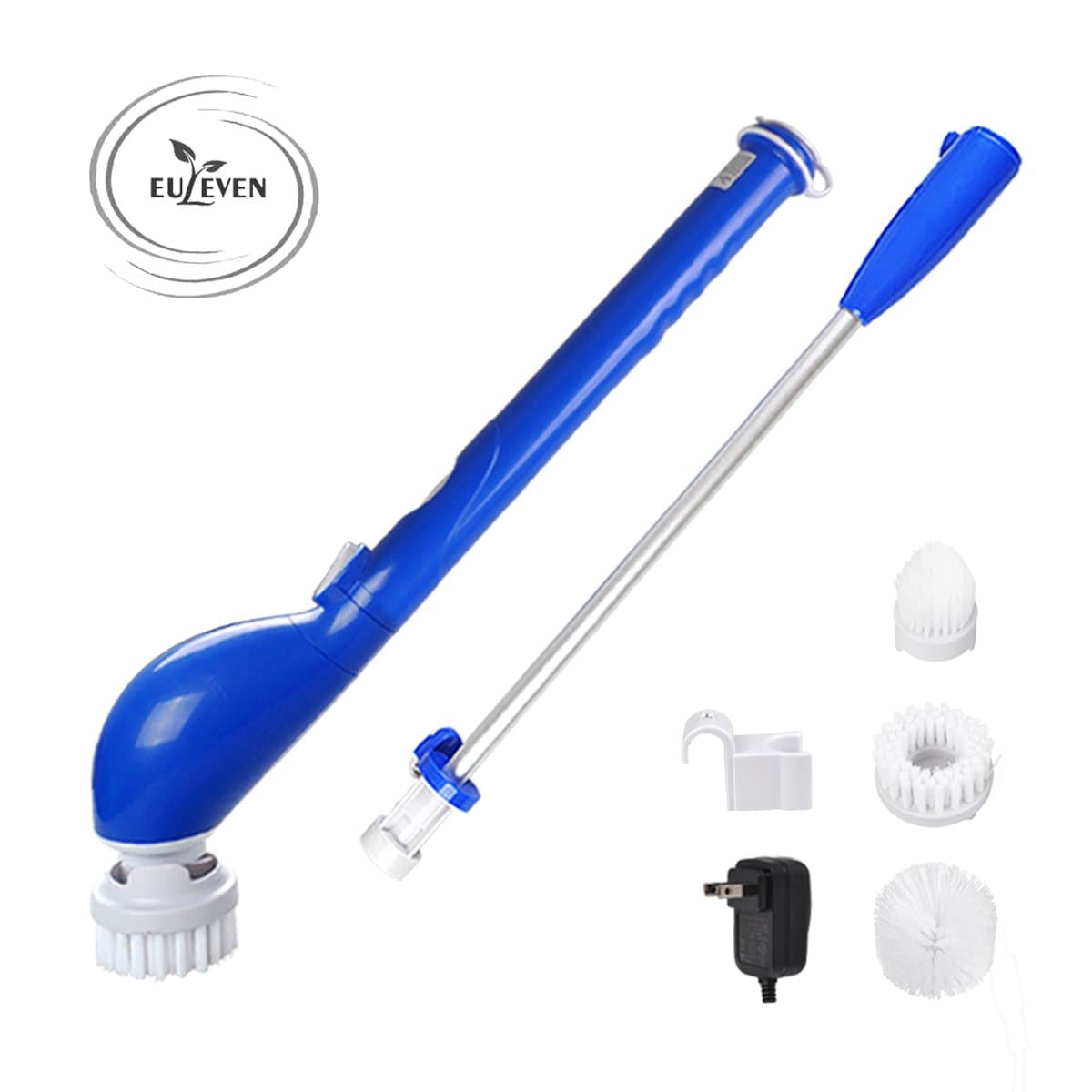3008A Electric Spin Scrubber ,Automatic cleaning brush,Rechargeable Turbo Scrubber,Extensible handle with 3 cleaning brushes,Waterproof IPX4 (blue)