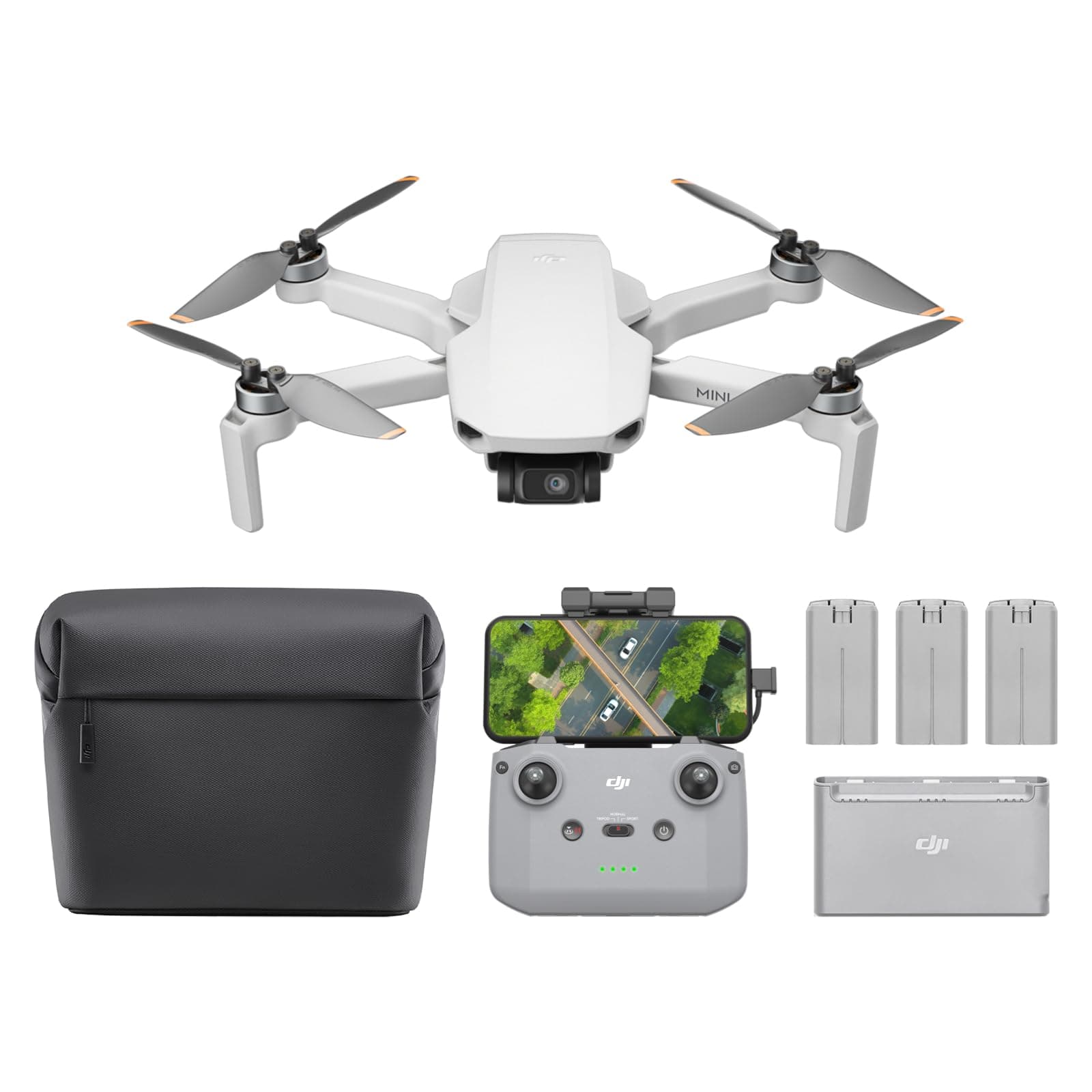 Mini 4K Fly More Combo, Drone with 4K UHD Camera for Adults, Under 249 g, 3-Axis Gimbal Stabilization, 10km Video Transmission, Auto Return, 3 Batteries for 93-Min Max Flight Time, QuickShots