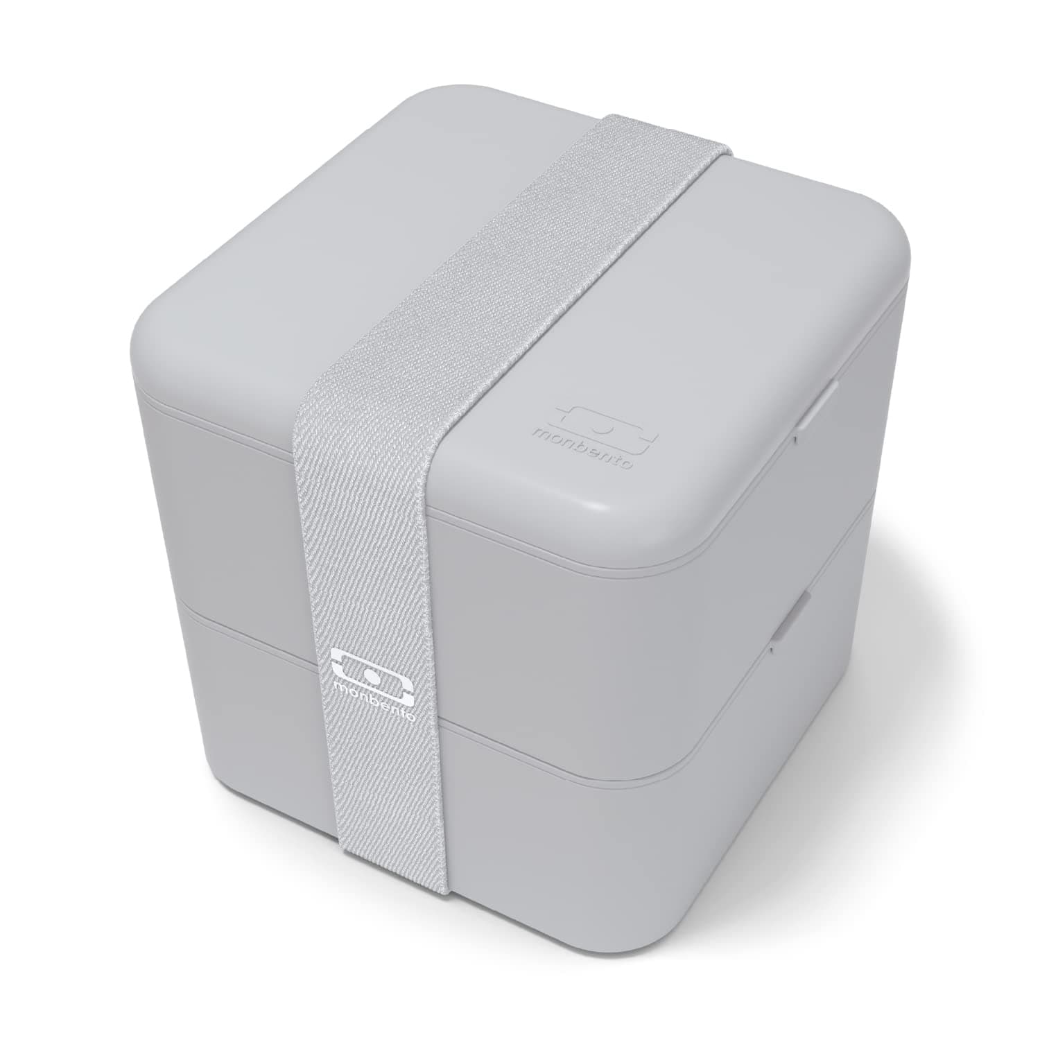 monbento - Large Bento Box MB Square Coton with Compartments Made in France - Leakproof Lunch Box for Work/School and Meal Prep - BPA Free - Food Grade Safe - Grey
