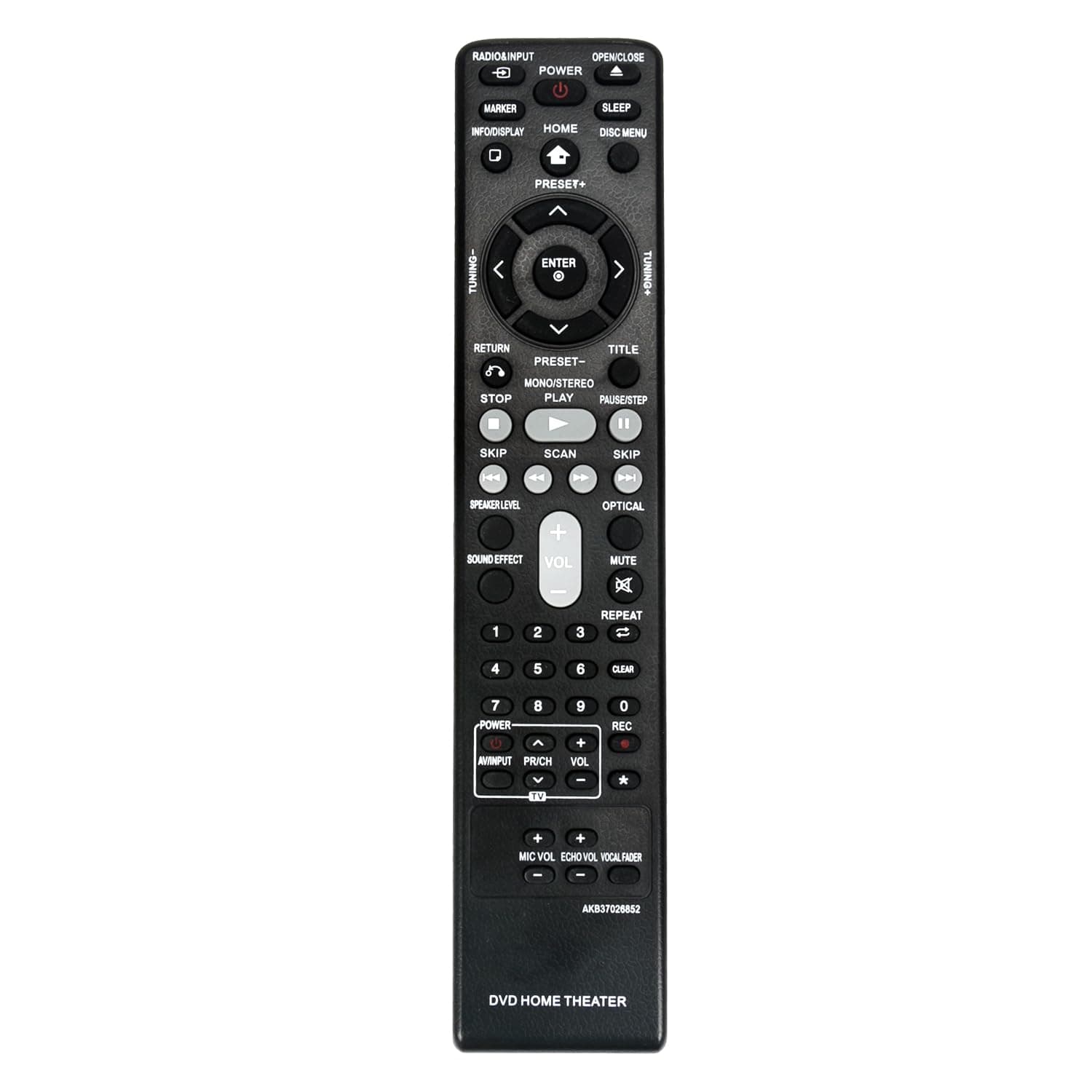 AKB37026852 Replace Remote Control Compatible with LG DVD Home Theater S43S3-W S43S3S S43S3W DH4130S S43S3-S DH4430P S43T1-S DH4530T S43S2S S63T1C S43S1W S43T1S S43S2-S S63T1-C S43S1-W