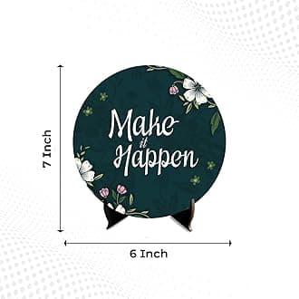 Artvibes Showpiece for Home and Office Decor | Wooden Stylish Quotes Always Keep A Positive Mindset for Table | Desk | Living Room | Modern Art Design | Motivational Show Piece Printed (SP_1210)