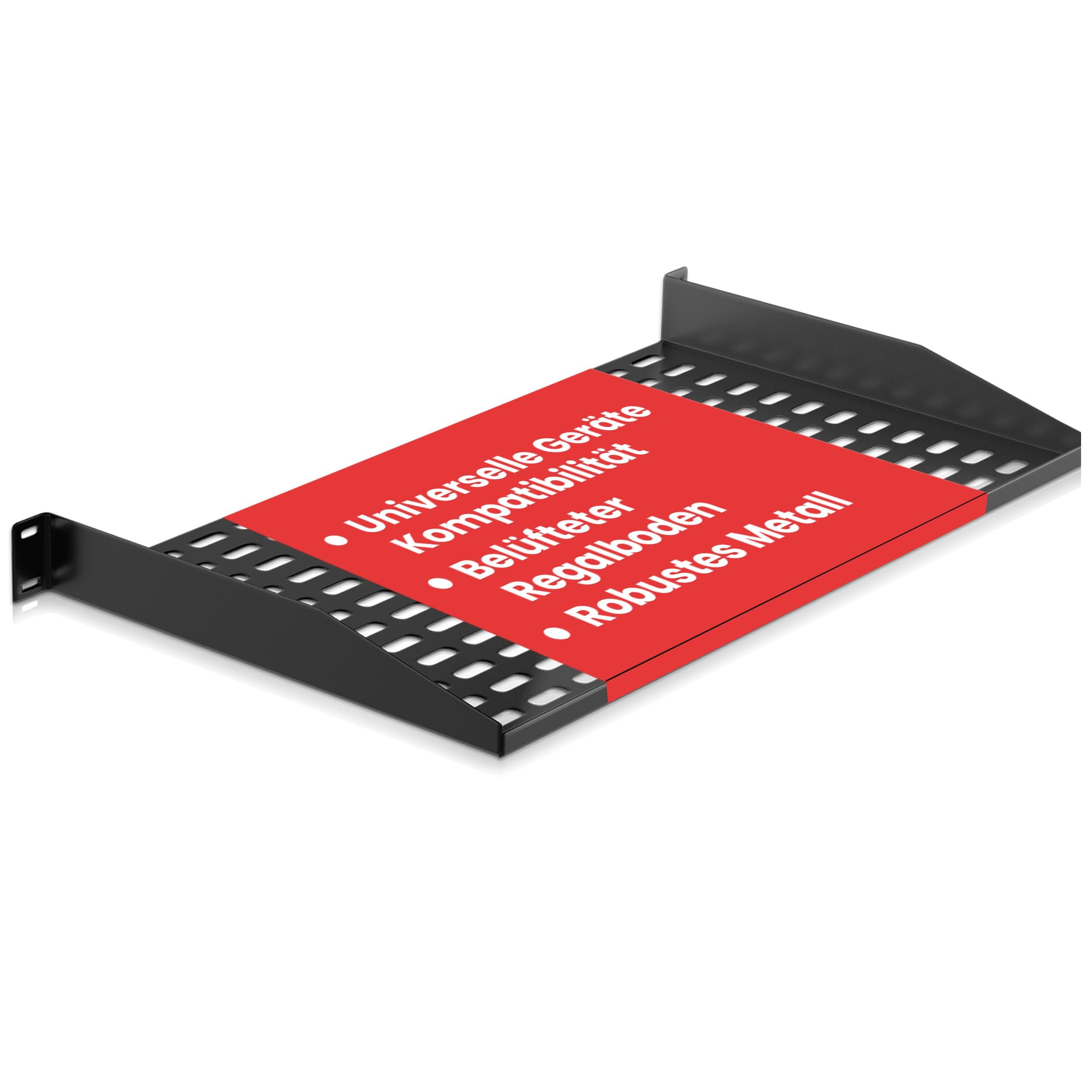 Pyle 1U Server Rack Shelf | 19” (48.3 cm) Universal Rack Mount Tray for AV & Network Equipment | Heavy-Duty Steel Ventilated Shelf | 110 lb (50 kg) Capacity