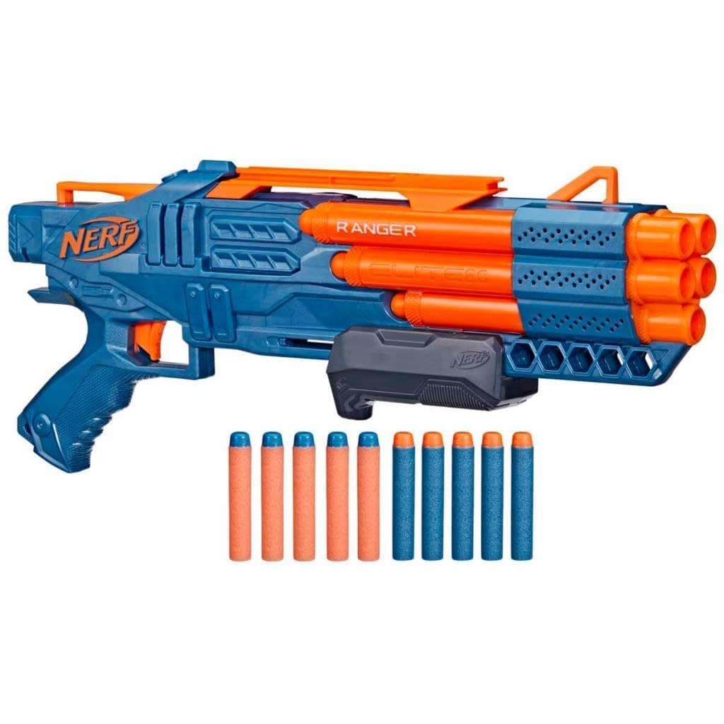 Nerf Elite 2.0 Ranger PD-5 Blaster, 5-Barrel Blasting, 10 Nerf Elite Darts, Easy To Use, Dart Storage, Pump Action, Customizing Capabilities