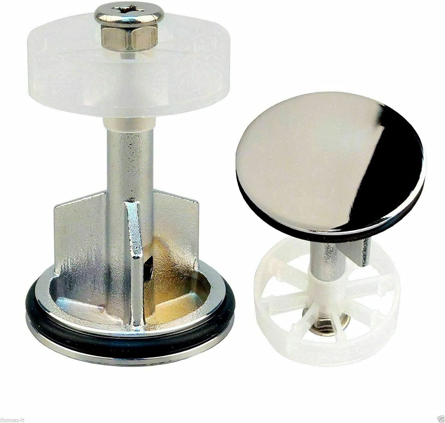 SHAFAH - Click Clack Chrome Plug Bathroom Pop Up Basin Waste Slotted Sink Push Button Plug