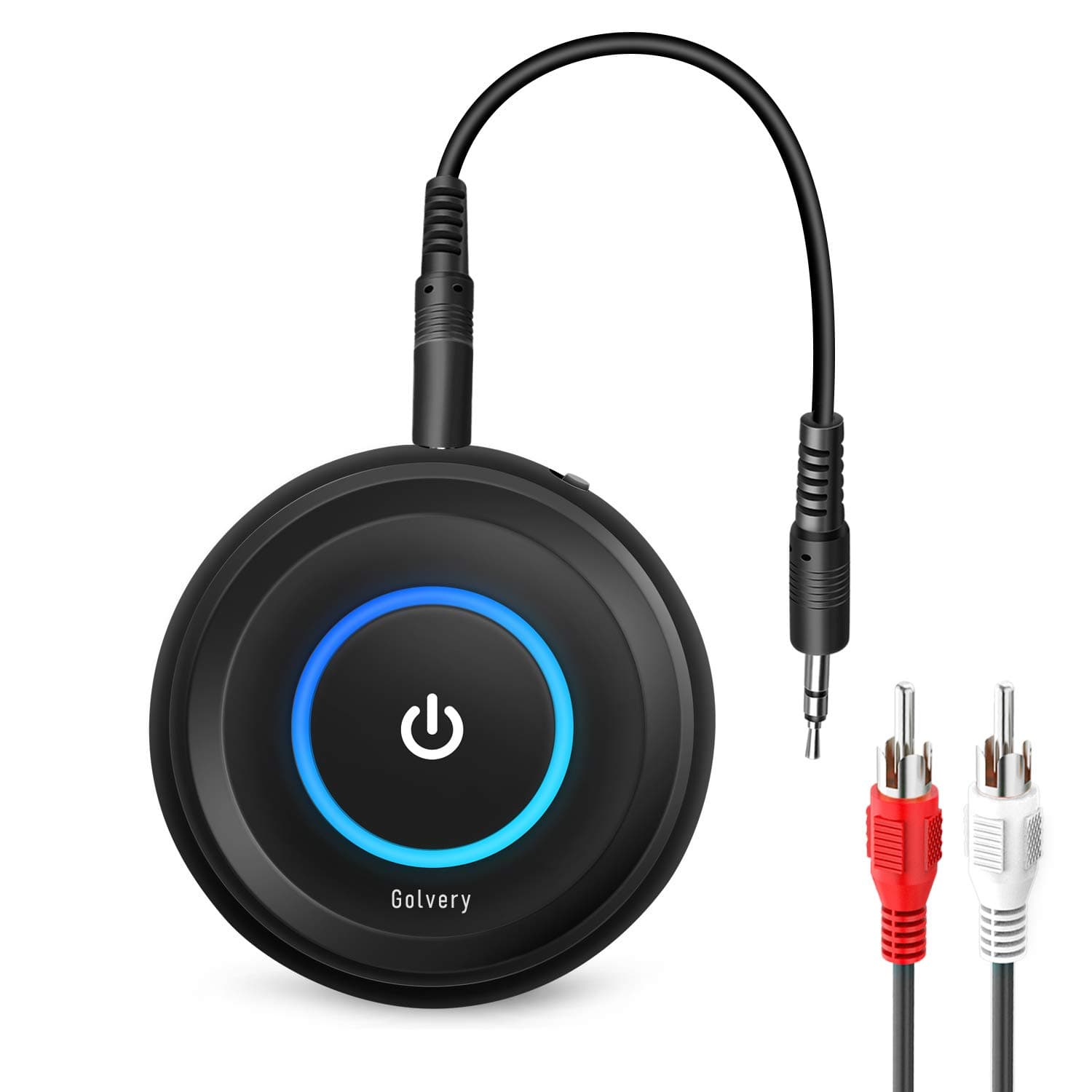 Golvery Bluetooth 5.3 Transmitter Receiver for TV/Airplane, 2 in 1 Wireless Flight Adapter, Support 2 Wireless Headphones, 3.5mm Aux Audio and RCA Jack Adapter for PC, Home Stereo