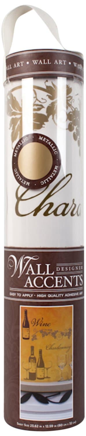 DCWV Home Die Cuts With A View Wine Cellar Peel & Stick Wall Art, Metallic, Small