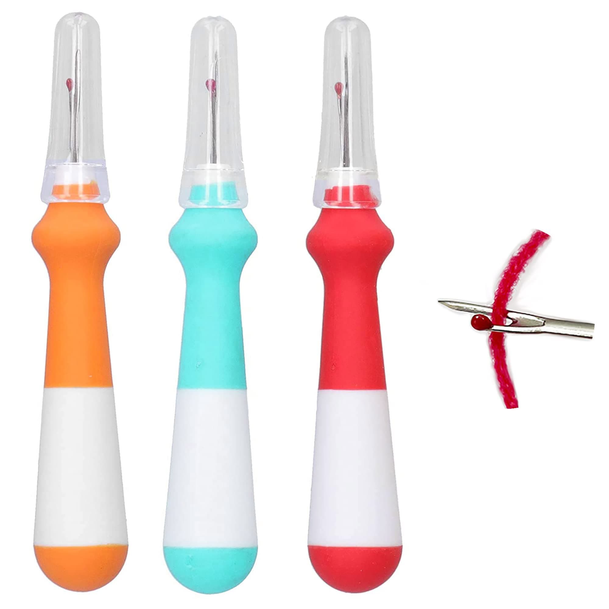 KASTWAVE 3 Pack Seam Ripper Unpicker Sewing Tool Stitch Unpicker with Ergonomic Handle, Sharp Seam Ripper Sewing Thread Removers for Quick Unpick Sewing