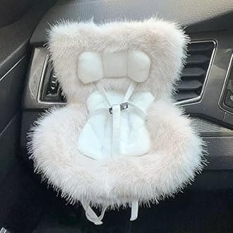 Accessories for Dolls，Safety seat，Car Seat, Doll Sofa, Car Decoration Sofa, Air Vent Clip and Desktop Stand，Suitable for 17cm Doll（no Dolls） (White-Light Gray)
