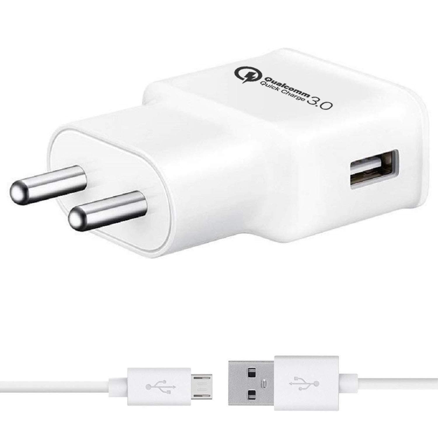 K N DIGITAL QC 3.0 Quick Charge for HP Slate 7 Extreme /Hp Slate7 Extreme Charger Adapter Original Like Charger Qualcomm QC 3.0 Quick Charge Adaptive Fast Charging, Rapid, Dash, VOOC, AFC Charger, Fast Hi Speed Power Wall Battery Charger with 1 Meter Micro USB Data Cable(3.1 Ampere, KC3- White)