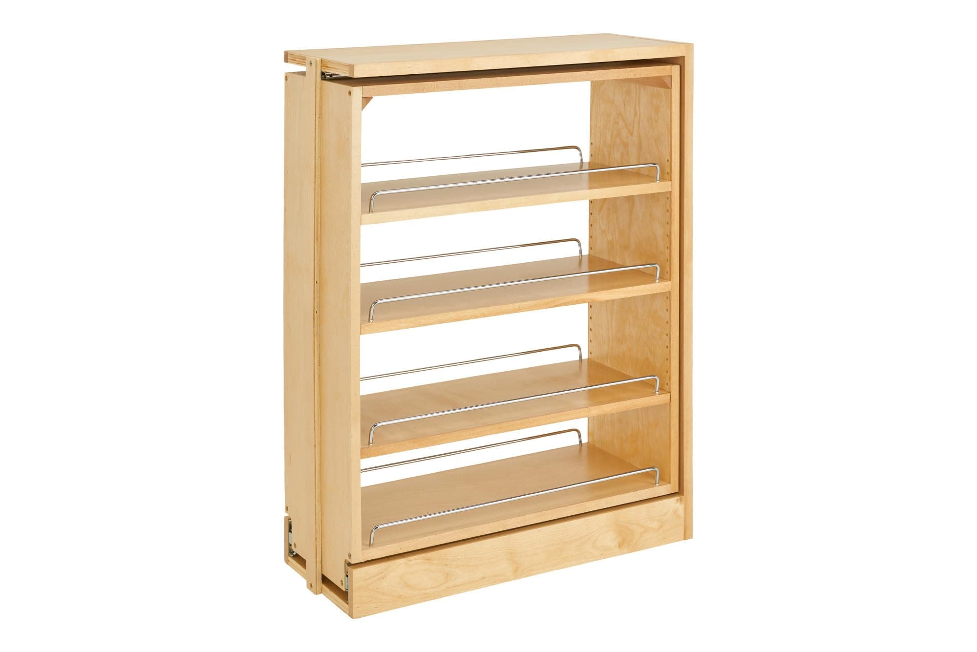 Rev-A-Shelf Pullout Shelf Organizer for Base Kitchen or Bathroom Cabinets, Wood Filler Pantry Storage or Spice Rack, Maple, 9" x 23" x 30", 432-BF-9C