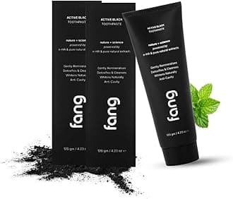 Natural Toothpaste|Teeth Whitening|Heals Sensitive Teeth|Fights Cavities, Gum Diseases & Bad Breath|SLS & Chemical Free |Organic, Vegan (Pack of 2, Activated Charcoal)