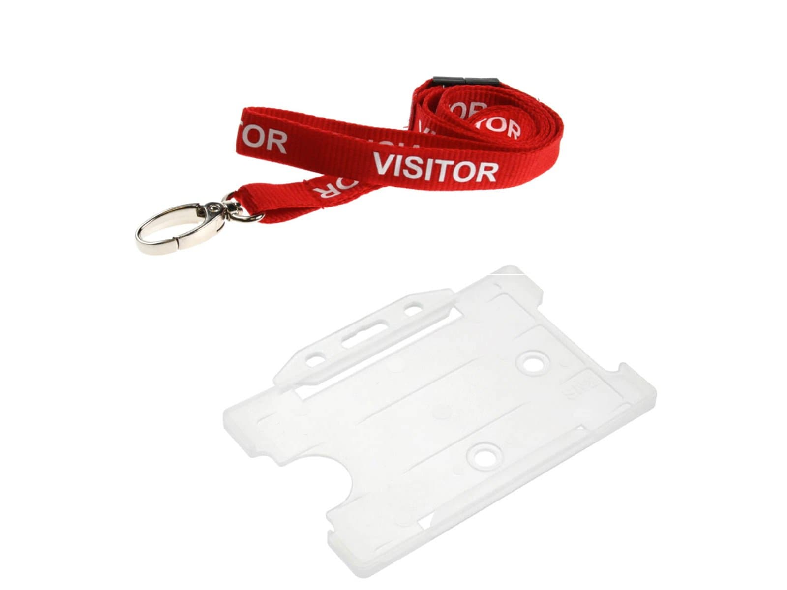 ID Card It ID Card Holder with Visitor Neck Strap Lanyard - Metal Clip (Pack of 20)