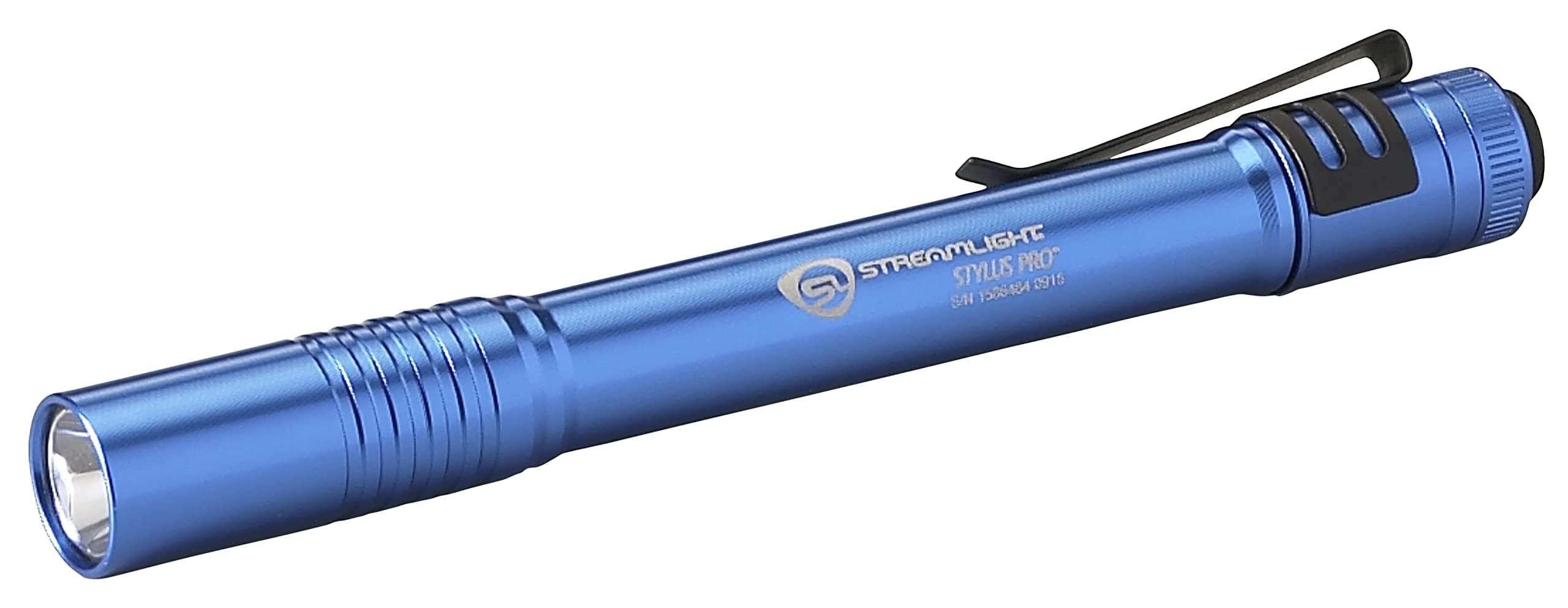 Streamlight 66122 Stylus Pro 100-Lumen Penlight With White LED, 2 AAA Alkaline Batteries and Removable Pocket Clip, Blue