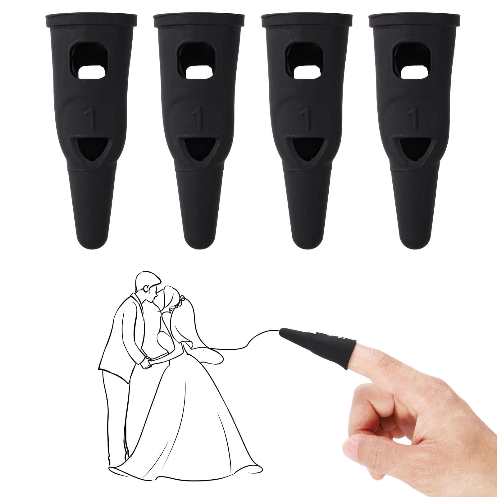 4pcs Silicone Finger Stylus Pen for Touchscreen, Small High Sensitivity and Precision Stylists Supplies Accessories for iPad/Phone/Android Tablet, Compatible with Computer All Touch Screen