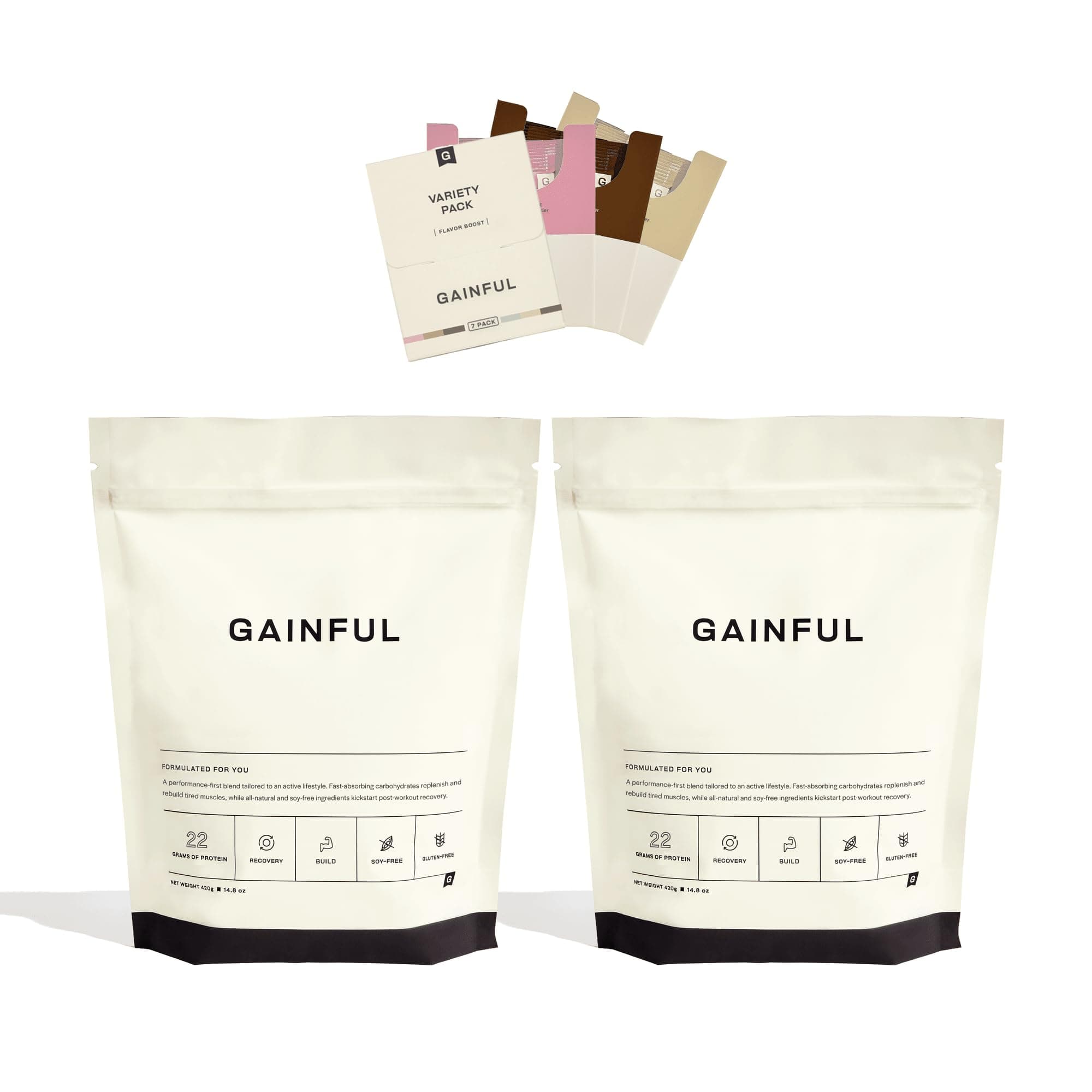 GainfulWhey Protein Powder Build Muscle Bundle, Post Workout Support, Whey Isolate + Concentrate, Low Carb, Unflavored with Chocolate, Vanilla, Strawberry & Variety Pack Flavor Boosts, 28 Servings